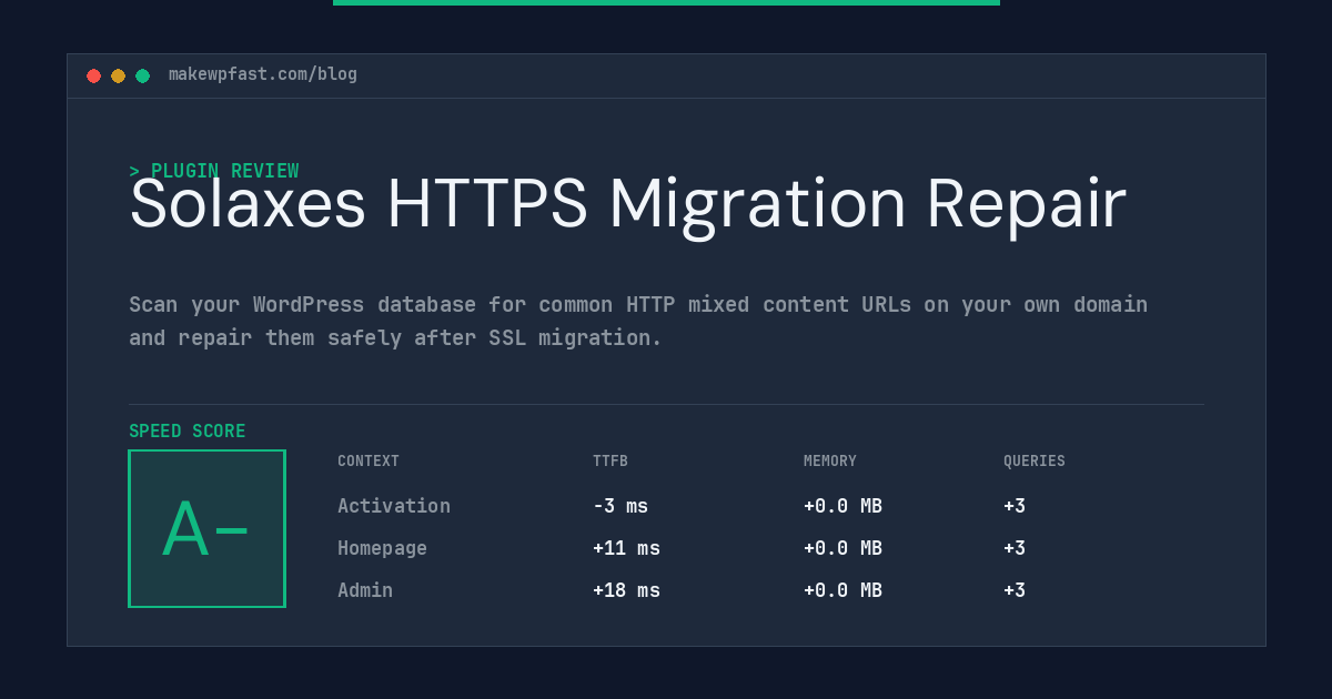 Solaxes HTTPS Migration Repair - MakeWPFast