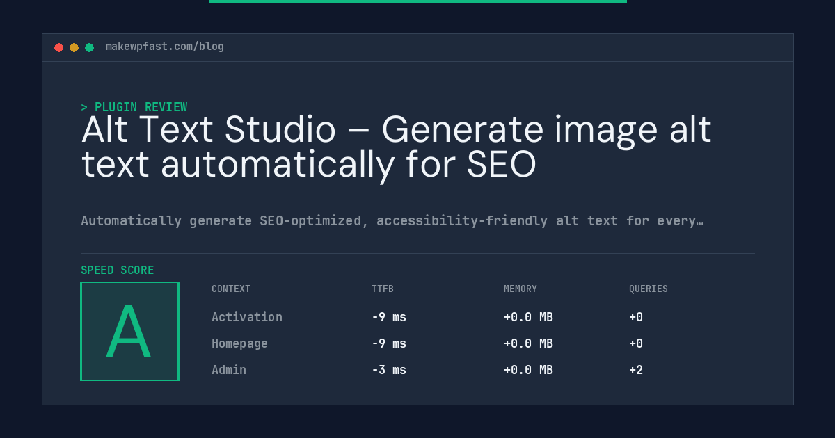 Alt Text Studio – Generate image alt text automatically for SEO - MakeWPFast