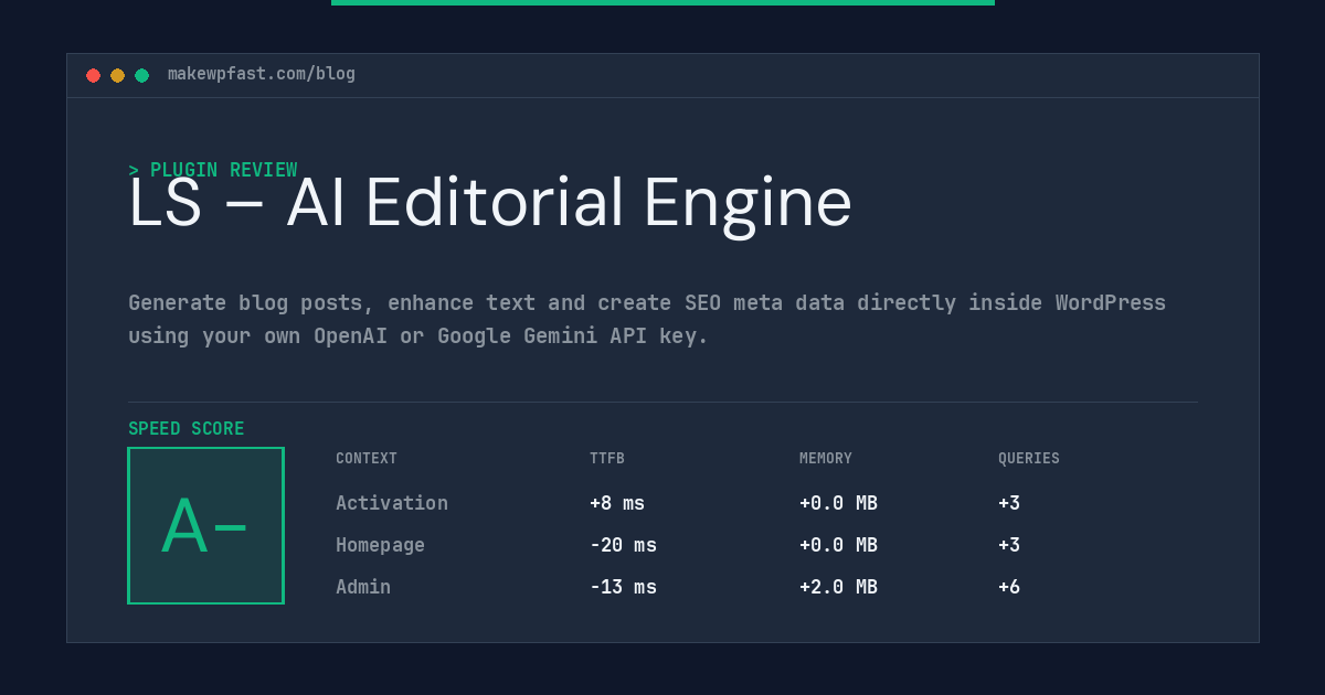 LS – AI Editorial Engine - MakeWPFast