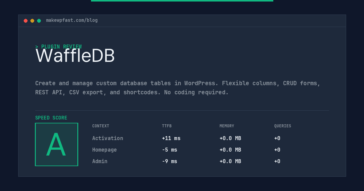 WaffleDB - MakeWPFast