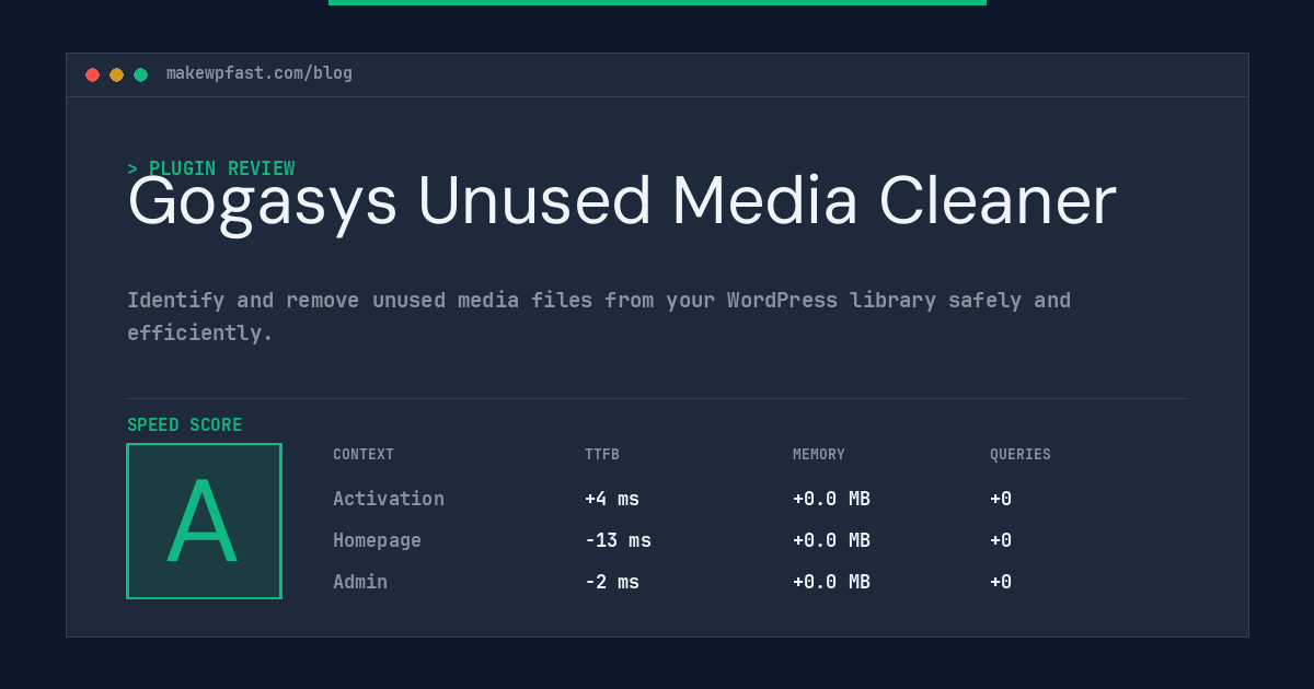 Gogasys Unused Media Cleaner - MakeWPFast
