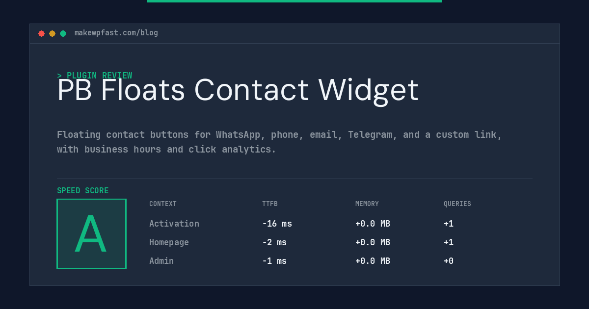 PB Floats Contact Widget - MakeWPFast