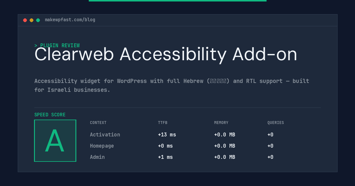Clearweb Accessibility Add-on - MakeWPFast
