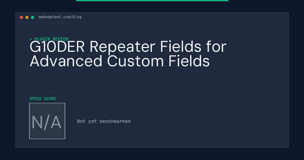 G10DER Repeater Fields for Advanced Custom Fields - MakeWPFast