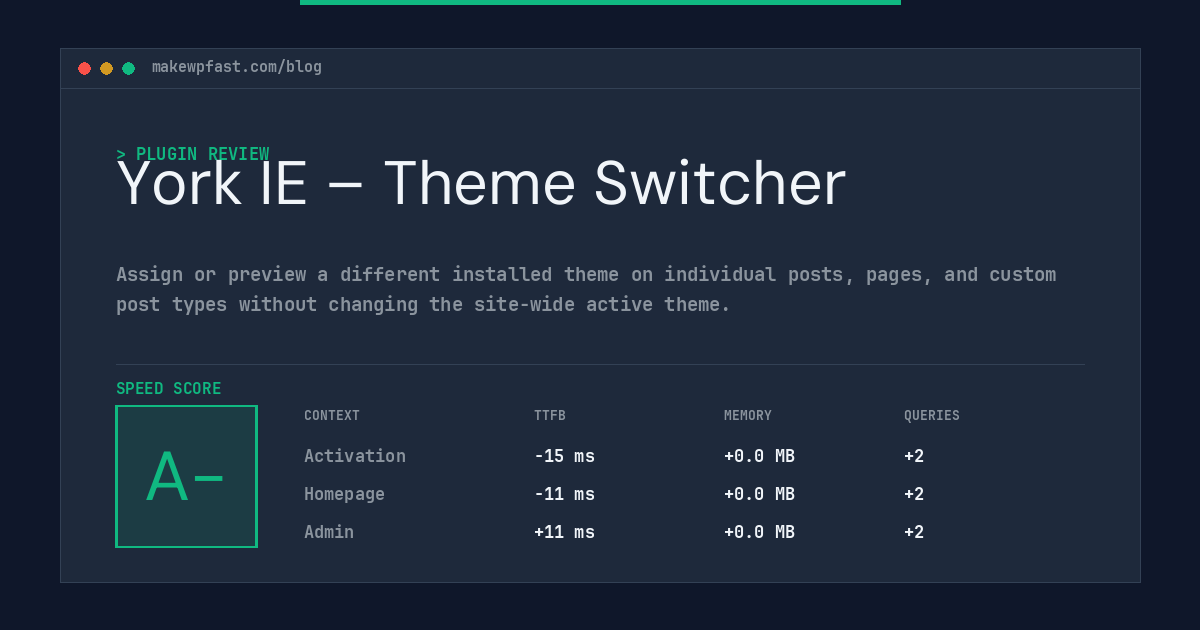 York IE – Theme Switcher - MakeWPFast