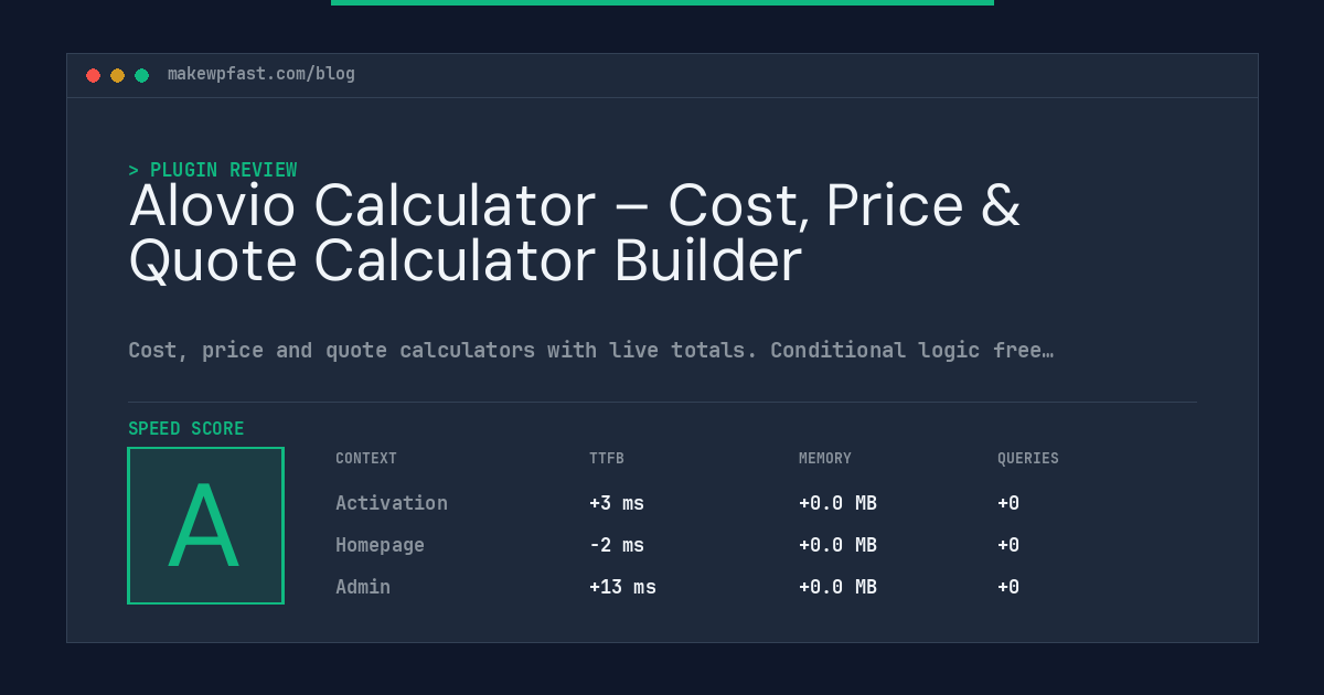 Alovio Calculator – Cost, Price & Quote Calculator Builder - MakeWPFast