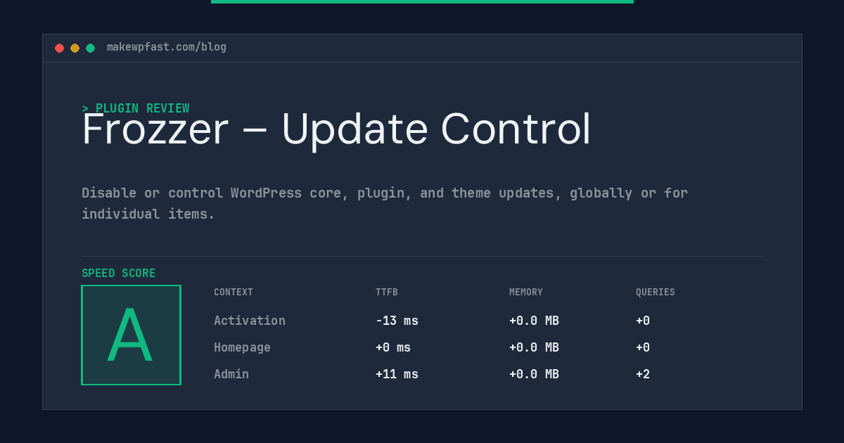 Frozzer – Update Control - MakeWPFast