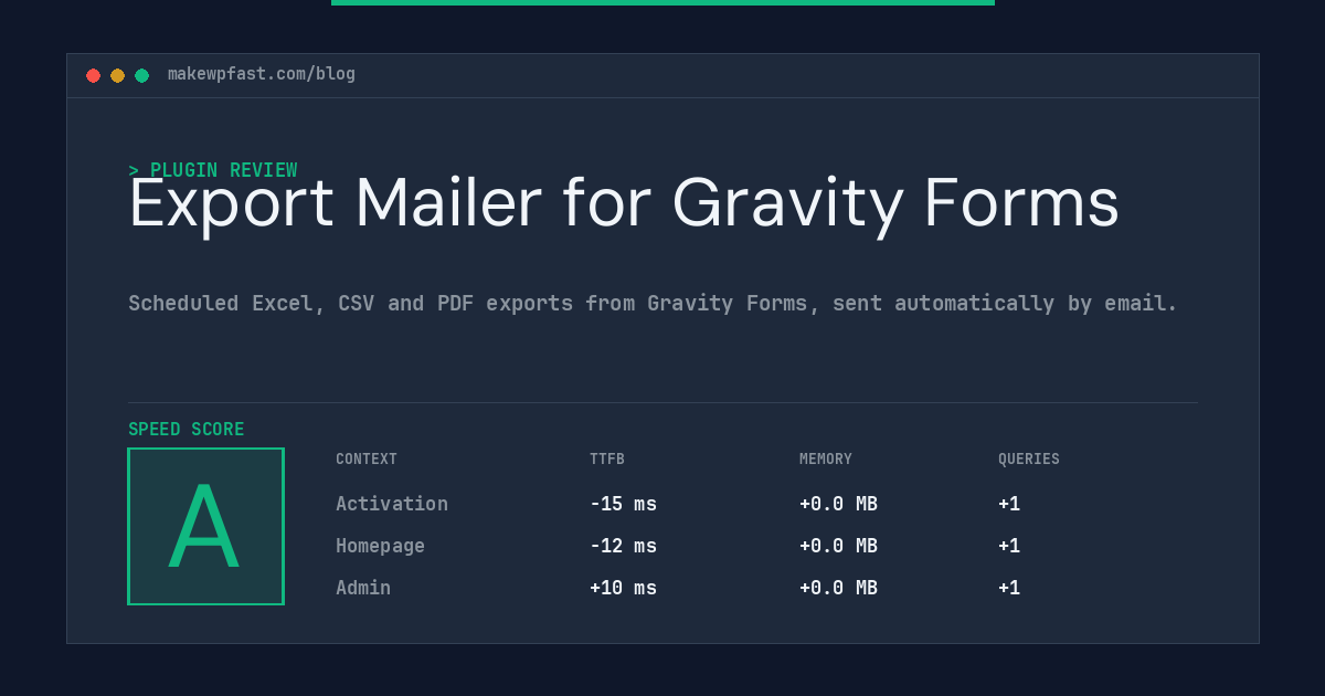 Export Mailer for Gravity Forms - MakeWPFast
