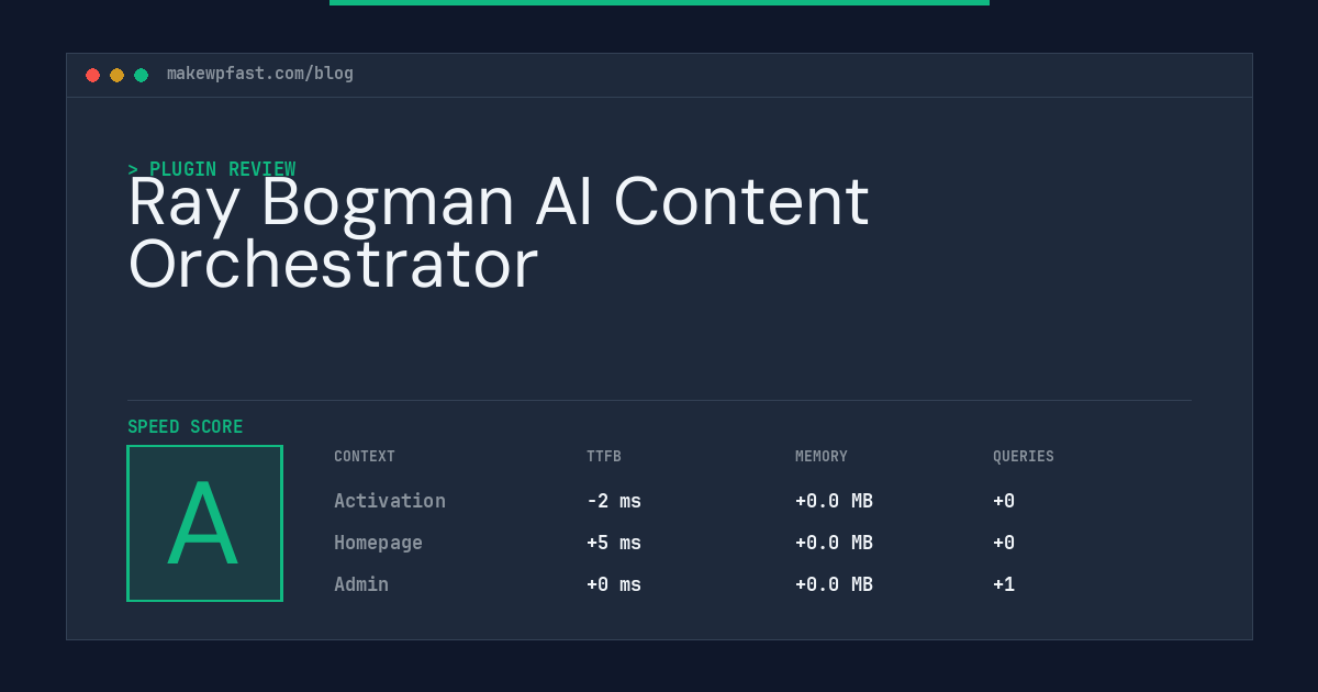 Ray Bogman AI Content Orchestrator - MakeWPFast