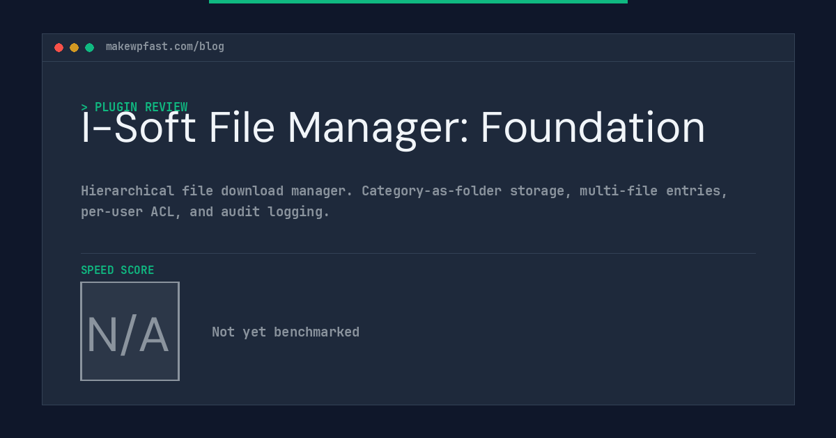 I-Soft File Manager: Foundation - MakeWPFast