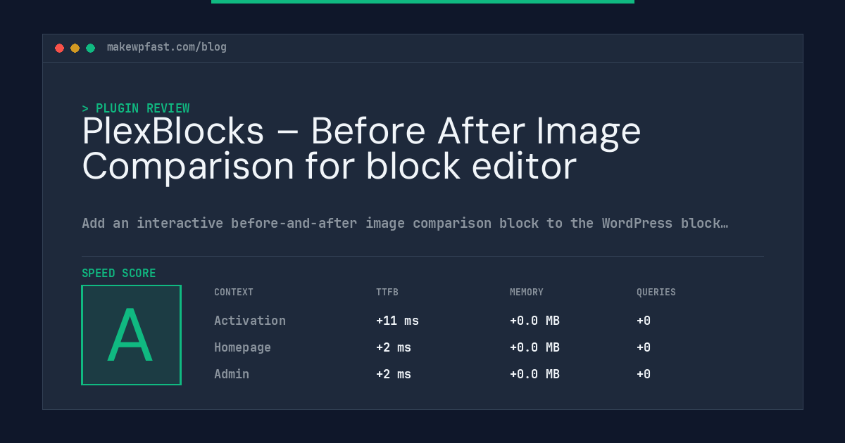 PlexBlocks – Before After Image Comparison for block editor - MakeWPFast