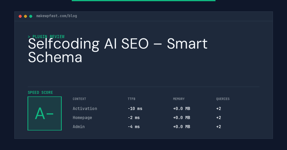 Selfcoding AI SEO – Smart Schema - MakeWPFast