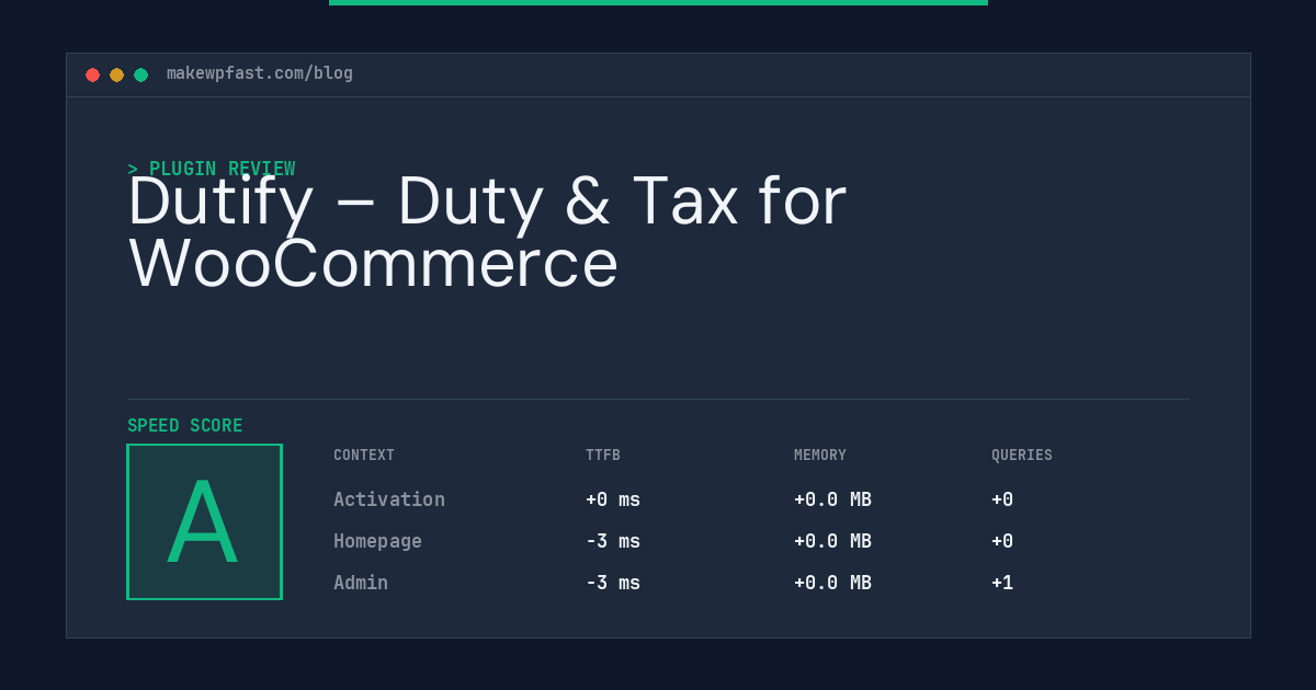 Dutify – Duty & Tax for WooCommerce - MakeWPFast
