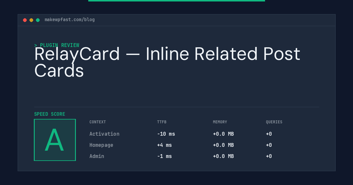 RelayCard — Inline Related Post Cards - MakeWPFast
