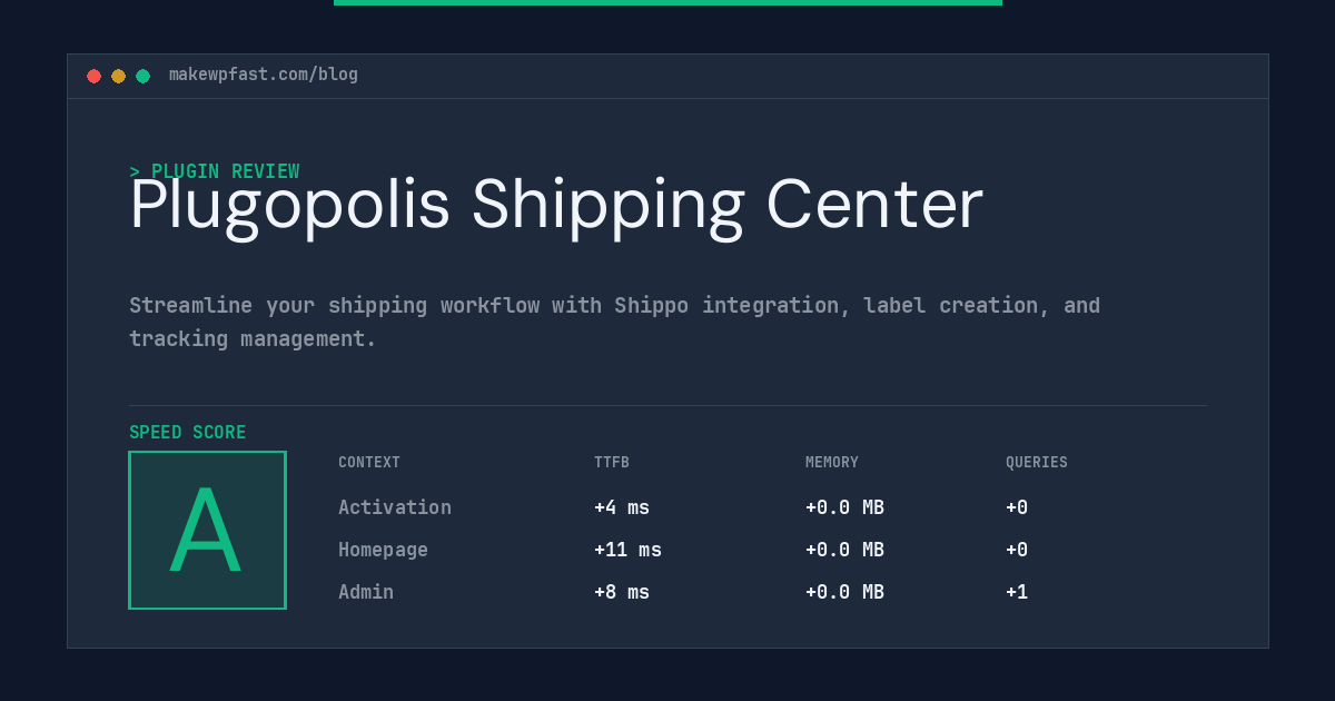 Plugopolis Shipping Center - MakeWPFast
