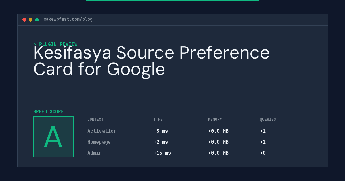 Kesifasya Source Preference Card for Google - MakeWPFast