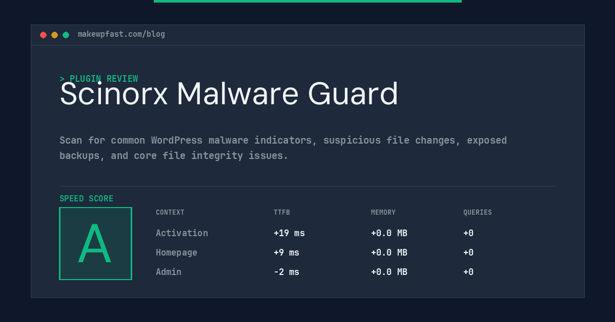 Scinorx Malware Guard - MakeWPFast