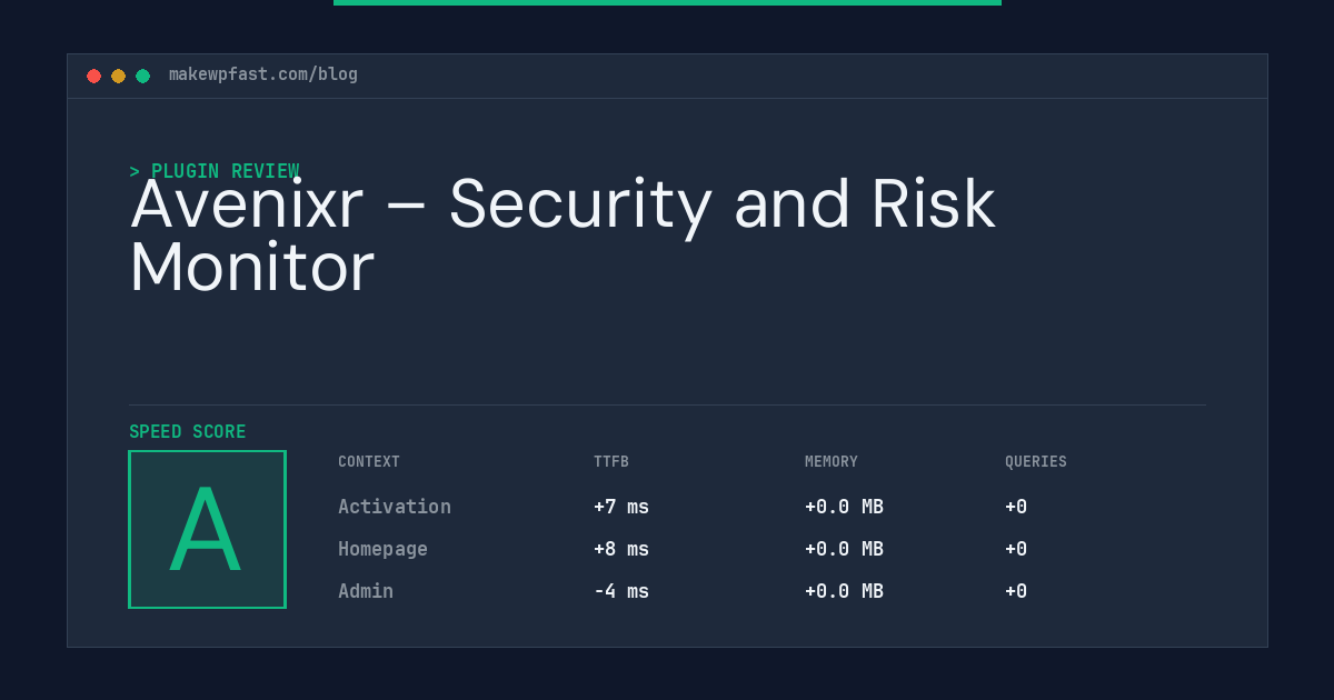 Avenixr – Security and Risk Monitor - MakeWPFast