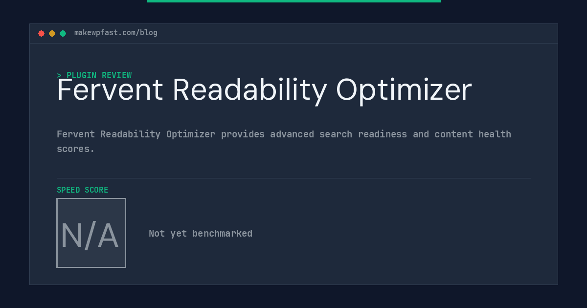 Fervent Readability Optimizer - MakeWPFast
