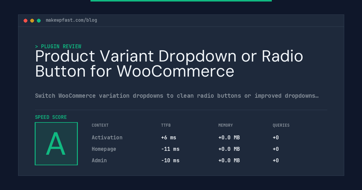 Product Variant Dropdown or Radio Button for WooCommerce - MakeWPFast