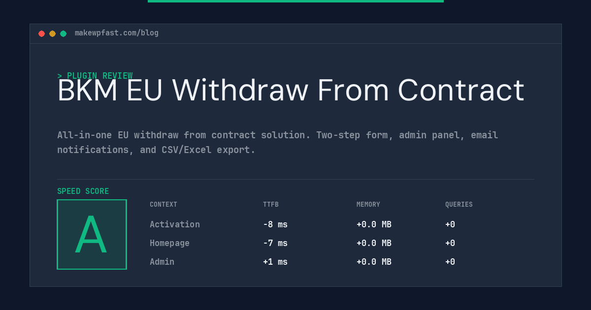 BKM EU Withdraw From Contract - MakeWPFast