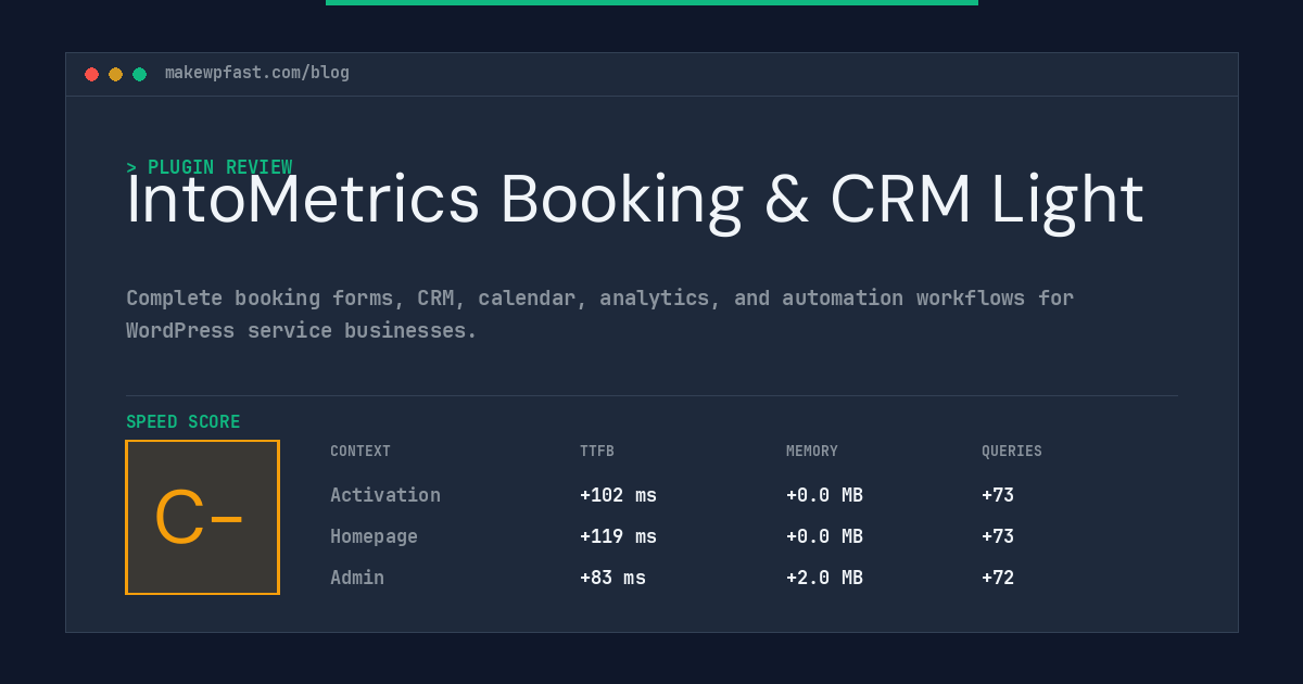 IntoMetrics Booking & CRM Light - MakeWPFast