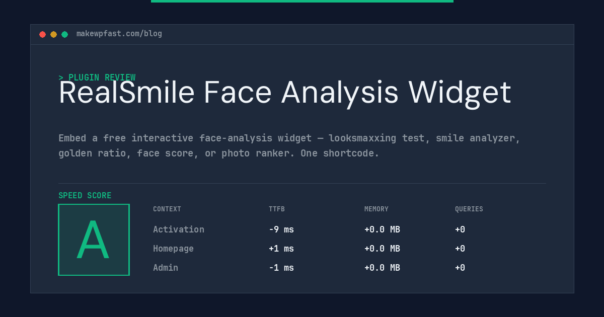 RealSmile Face Analysis Widget - MakeWPFast