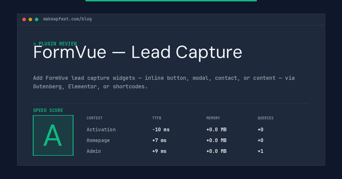 FormVue — Lead Capture - MakeWPFast