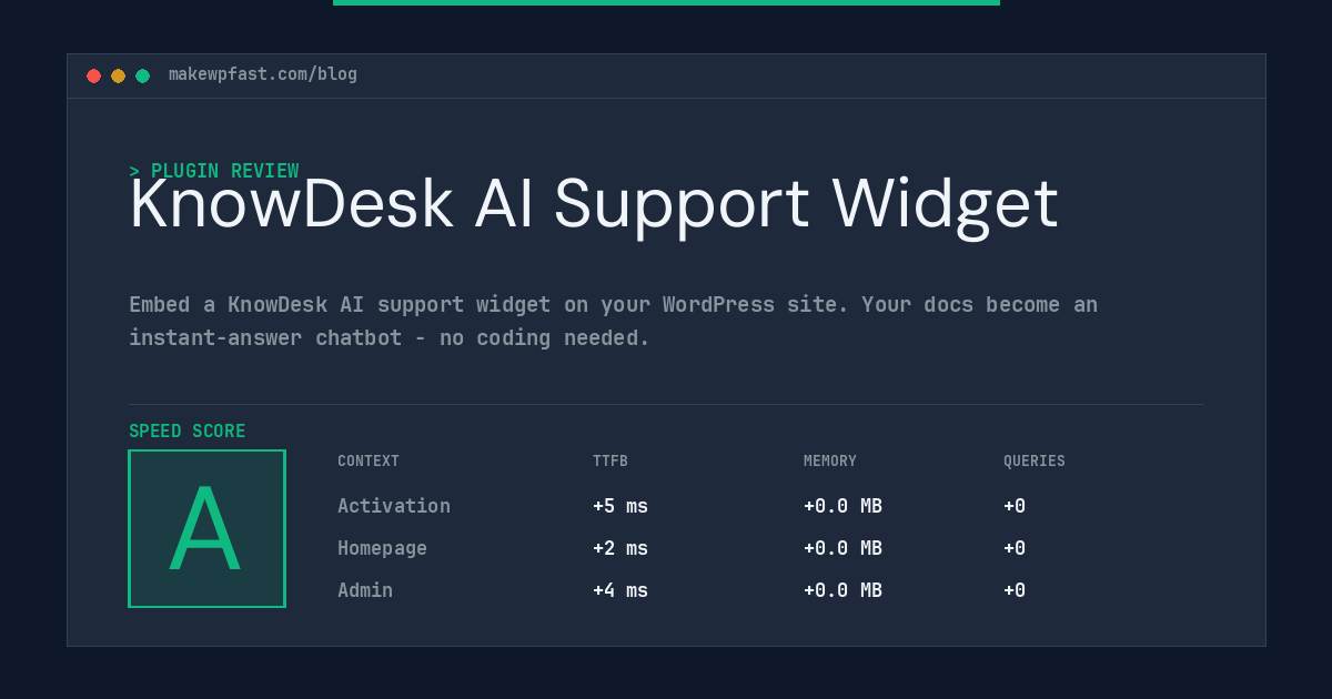 KnowDesk AI Support Widget - MakeWPFast