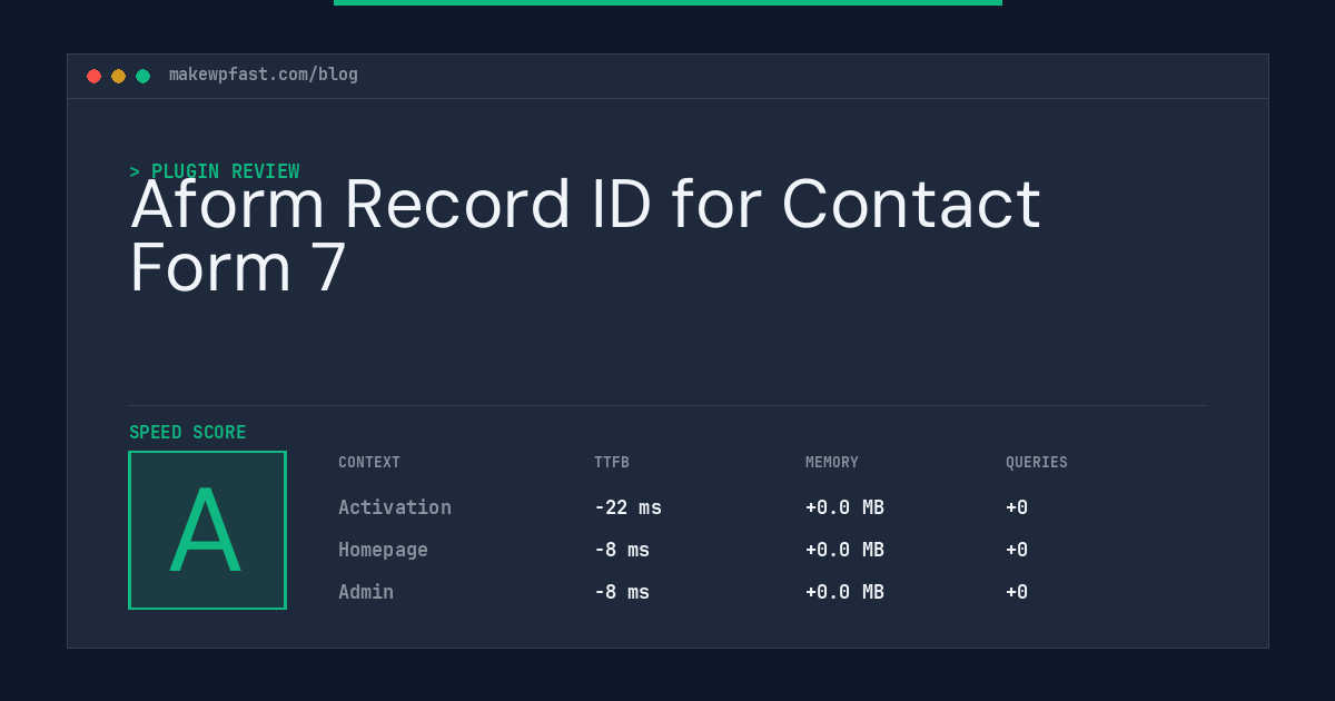 Aform Record ID for Contact Form 7 - MakeWPFast