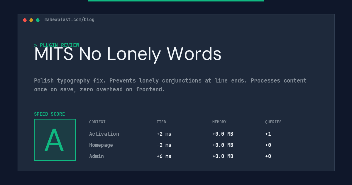MITS No Lonely Words - MakeWPFast