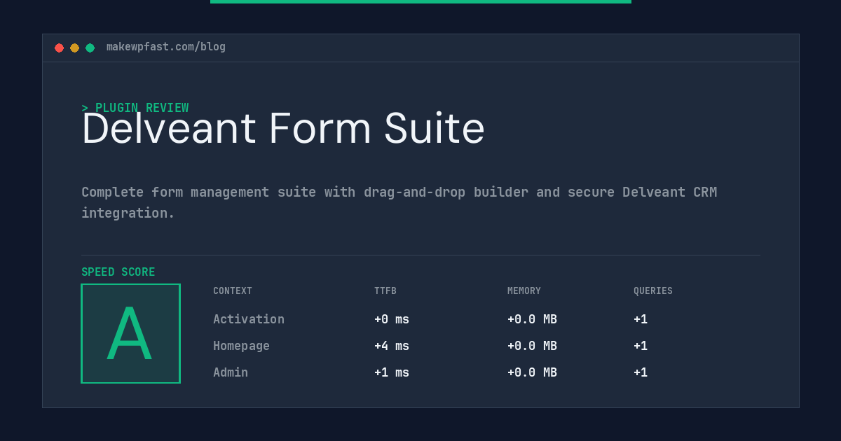 Delveant Form Suite - MakeWPFast