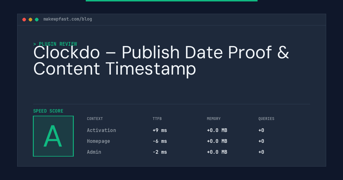 Clockdo – Publish Date Proof & Content Timestamp - MakeWPFast