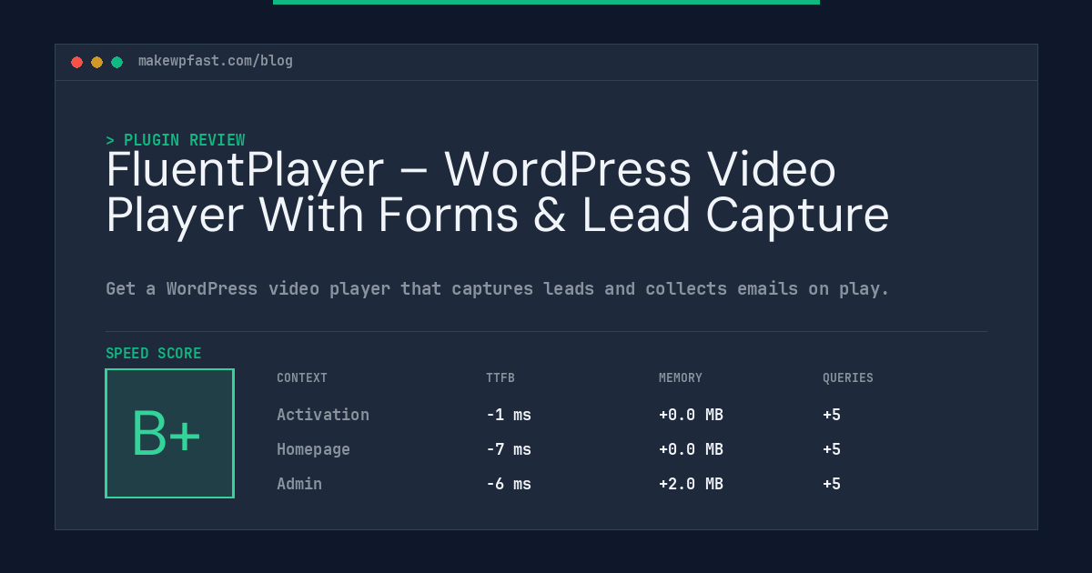 FluentPlayer – WordPress Video Player With Forms & Lead Capture - MakeWPFast