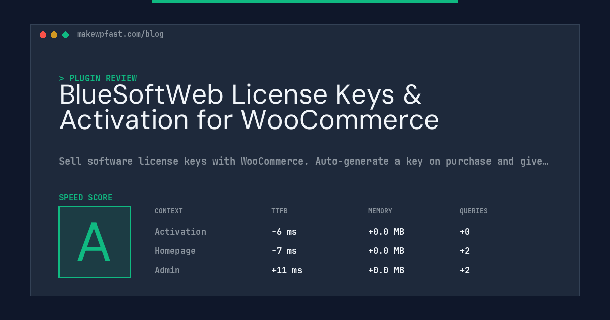 BlueSoftWeb License Keys & Activation for WooCommerce - MakeWPFast