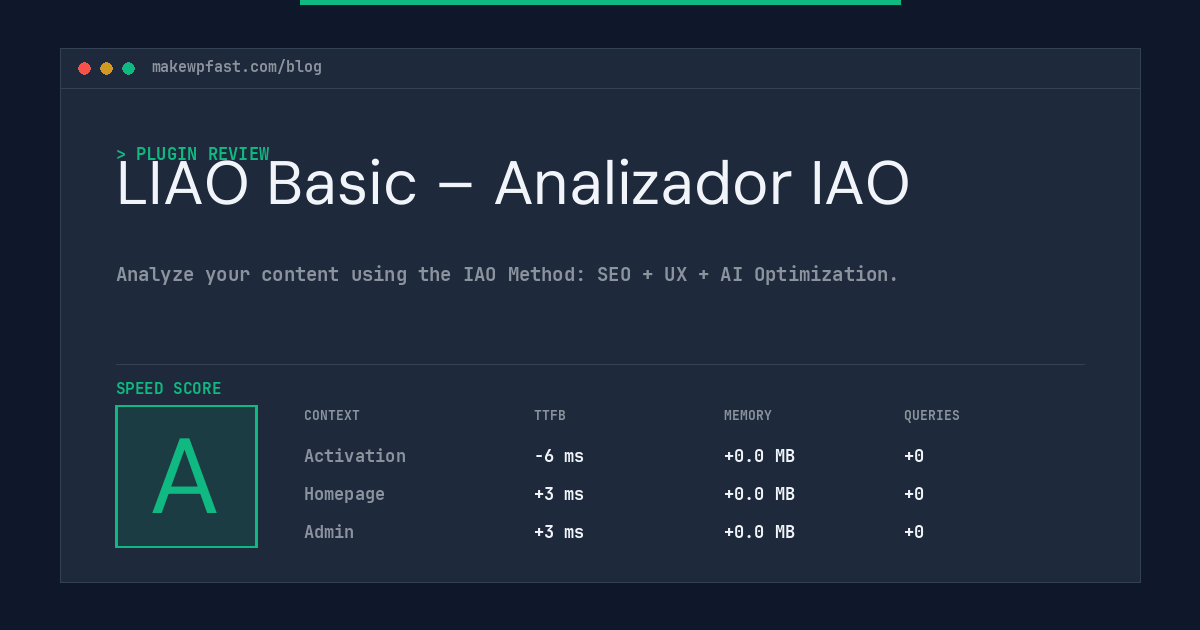 LIAO Basic – Analizador IAO - MakeWPFast