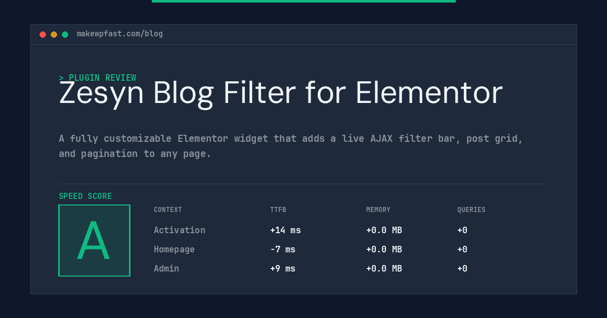 Zesyn Blog Filter for Elementor - MakeWPFast