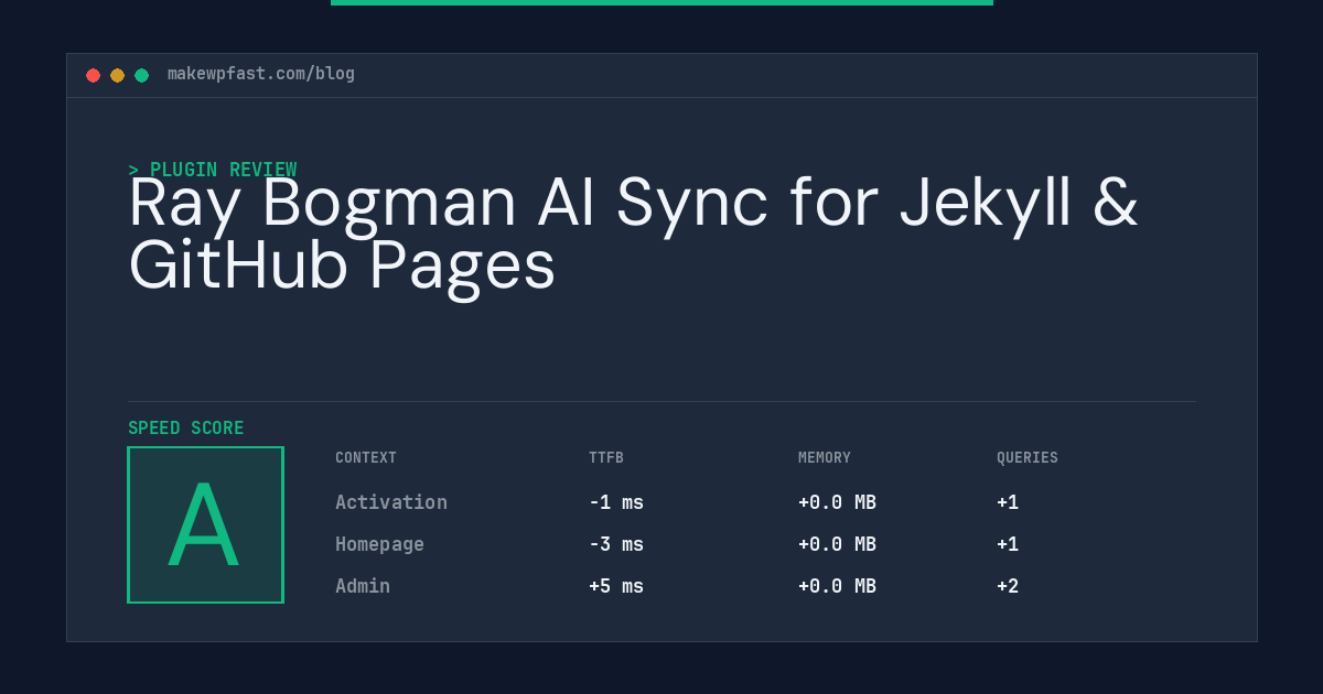 Ray Bogman AI Sync for Jekyll & GitHub Pages - MakeWPFast