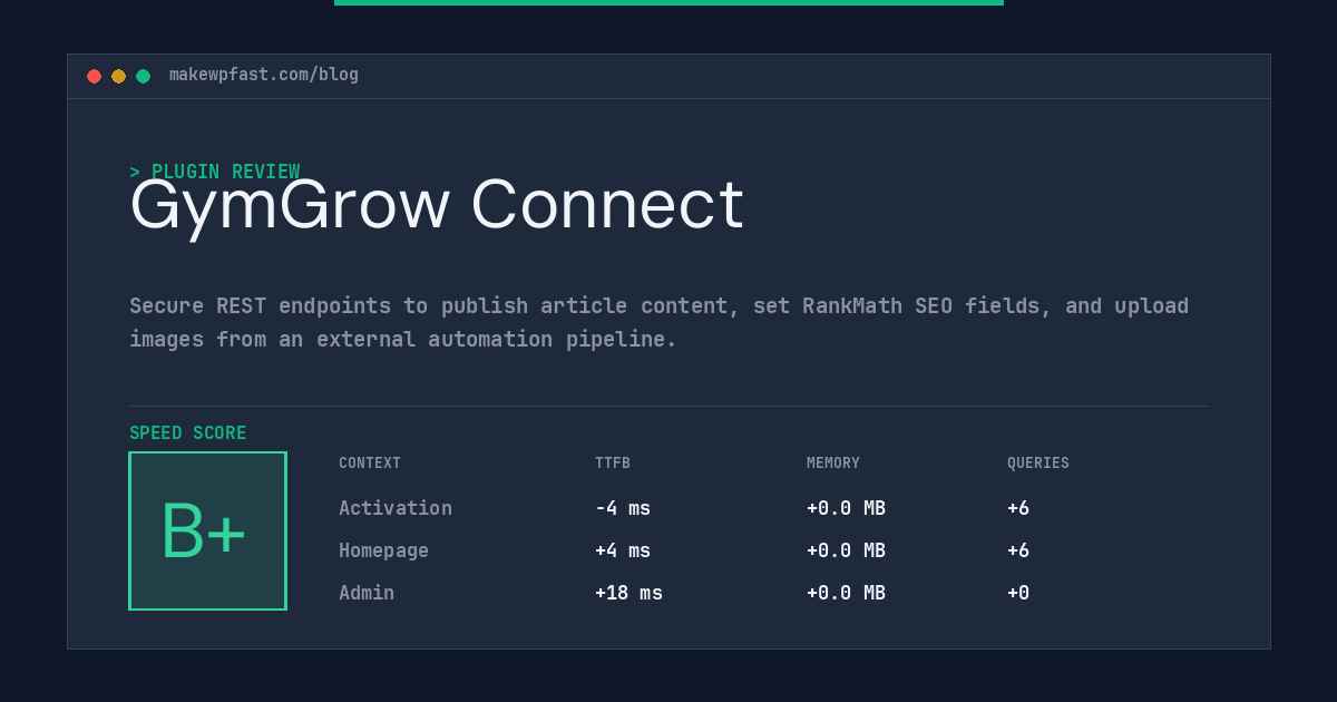 GymGrow Connect - MakeWPFast