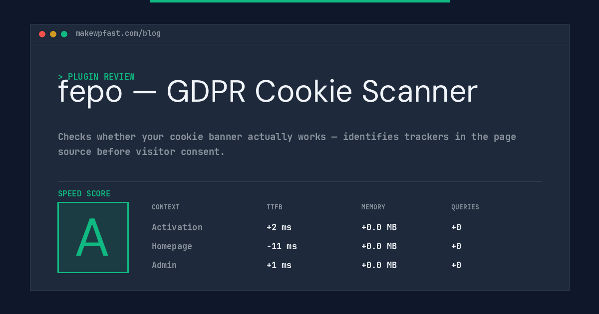 fepo — GDPR Cookie Scanner - MakeWPFast