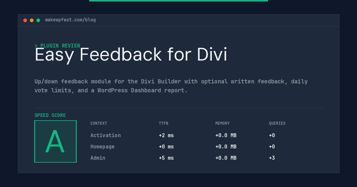 Easy Feedback for Divi - MakeWPFast