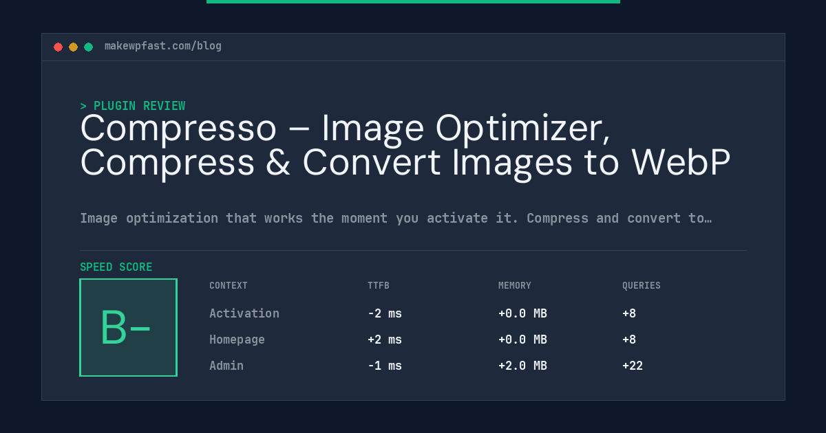 Compresso – Image Optimizer, Compress & Convert Images to WebP - MakeWPFast