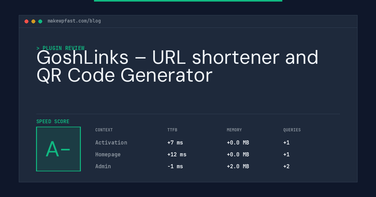 GoshLinks – URL shortener and QR Code Generator - MakeWPFast