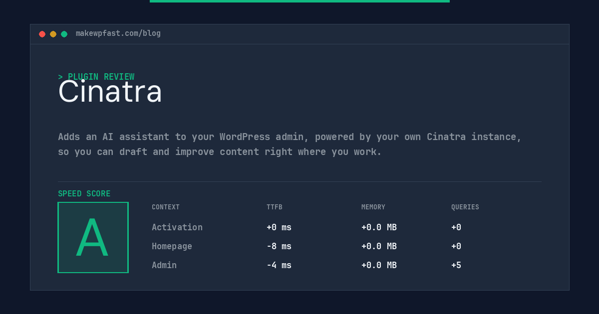 Cinatra - MakeWPFast