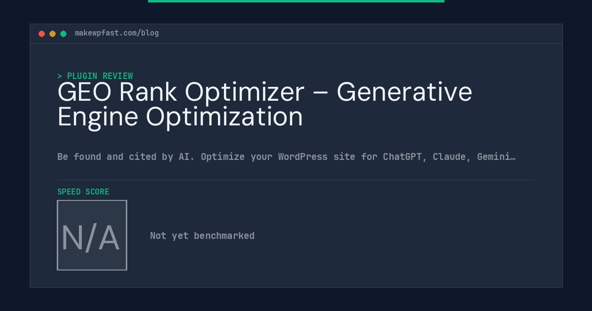 GEO Rank Optimizer – Generative Engine Optimization - MakeWPFast