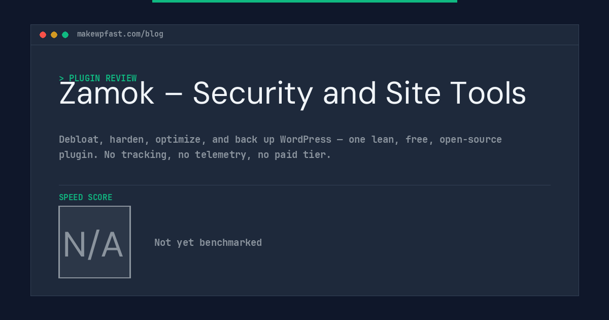 Zamok – Security and Site Tools - MakeWPFast