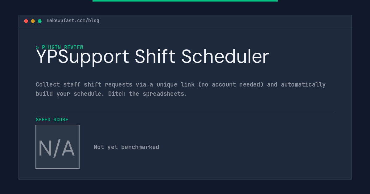 YPSupport Shift Scheduler - MakeWPFast