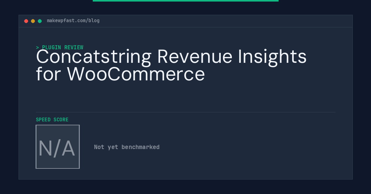 Concatstring Revenue Insights for WooCommerce - MakeWPFast