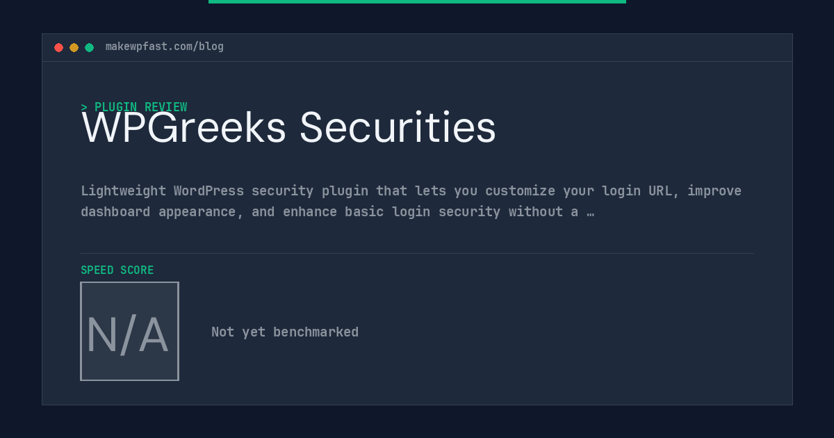 WPGreeks Securities - MakeWPFast