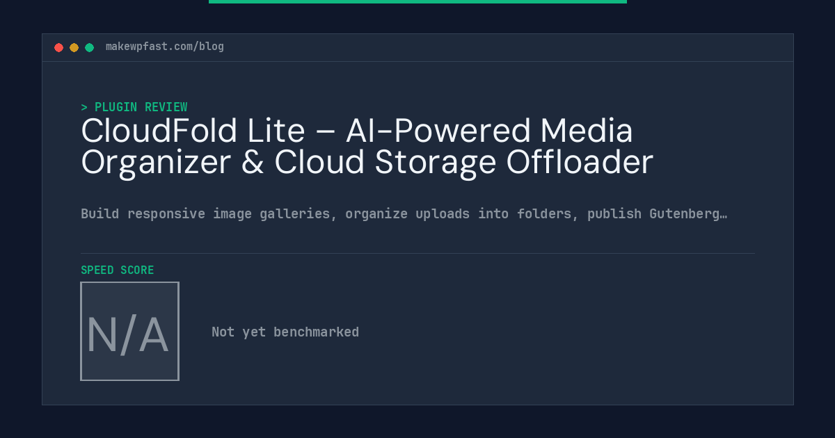 CloudFold Lite – AI-Powered Media Organizer & Cloud Storage Offloader - MakeWPFast